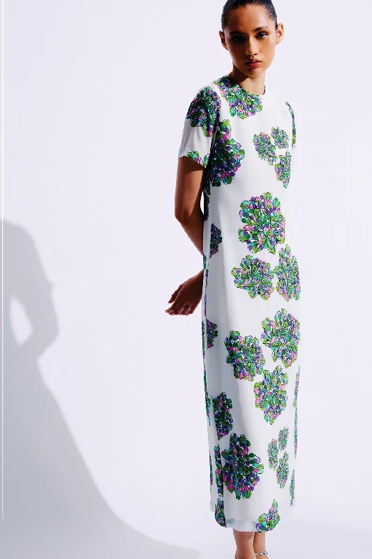 Paola Maxi Silk Dress | Violet & Green
