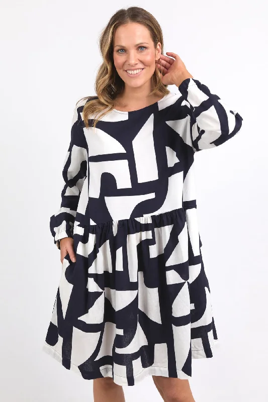Elm Dali Dress - Midnight Abstract Print