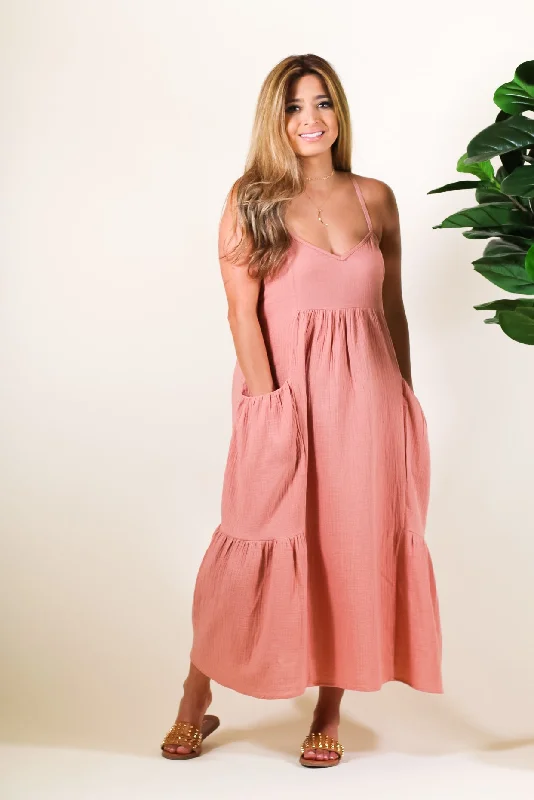 Tiered Midi Jumper Dress