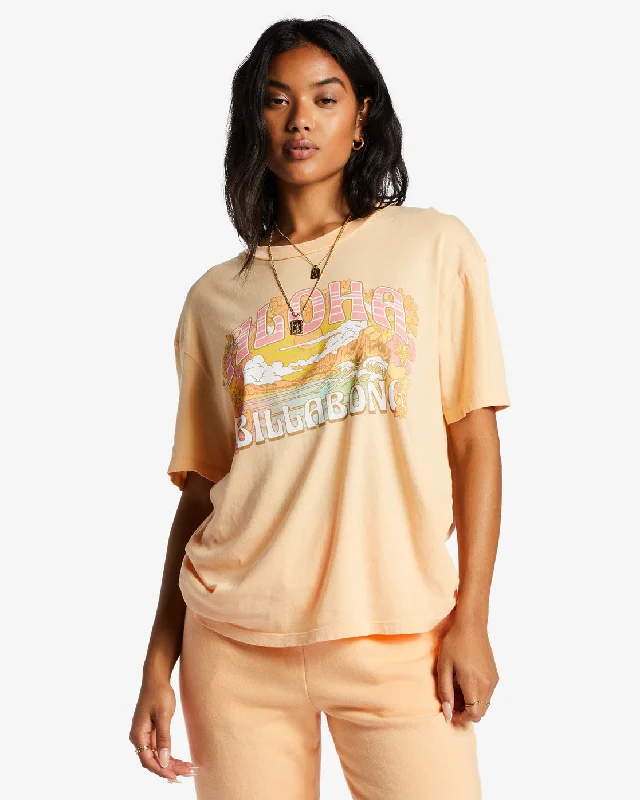 Aloha Friend T-Shirt - Light Melon Silk Blend Satin Velvet