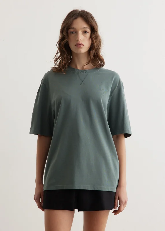Boxy T-Shirt Satin Blend Silk Blend Wool Blend