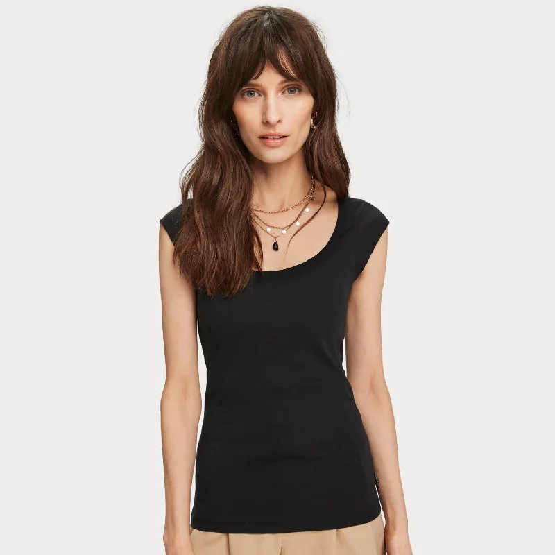 Cap Sleeve T-Shirt Chenille Brocade Lace