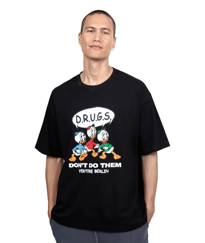 DON'T DO T-SHIRT - BLACK Thin T-Shirt Open Front Quick Dry