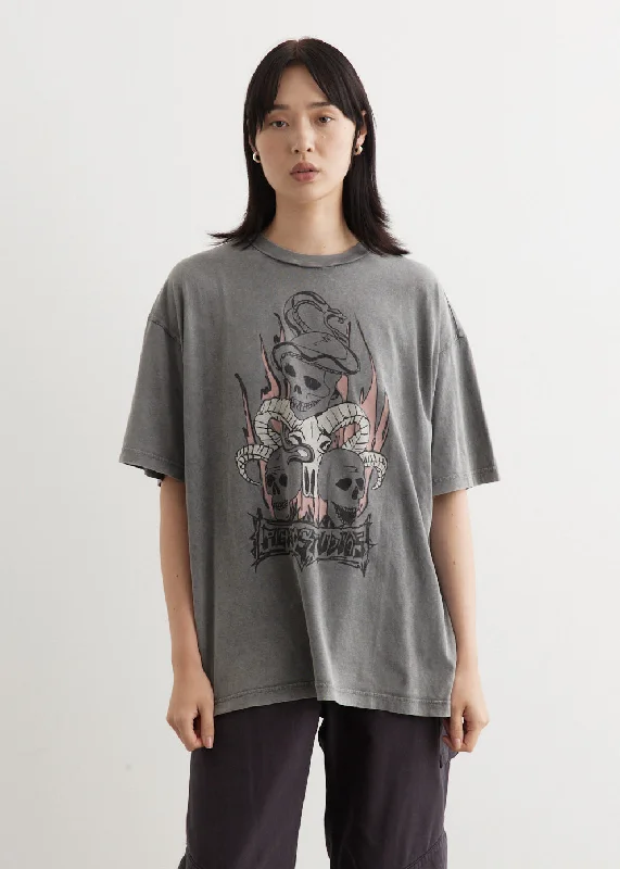 Edra U Skull T-Shirt Fitted T-Shirt Seamless Stretchy