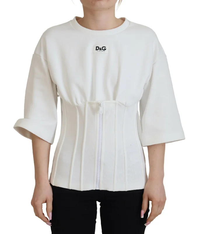 Elegant Corset Top T-Shirt Blouse Zippered Front Buttoned Front Snap Front