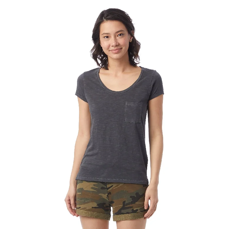 Favorite Washed Slub T-Shirt (Coal) Solid Color Striped Floral