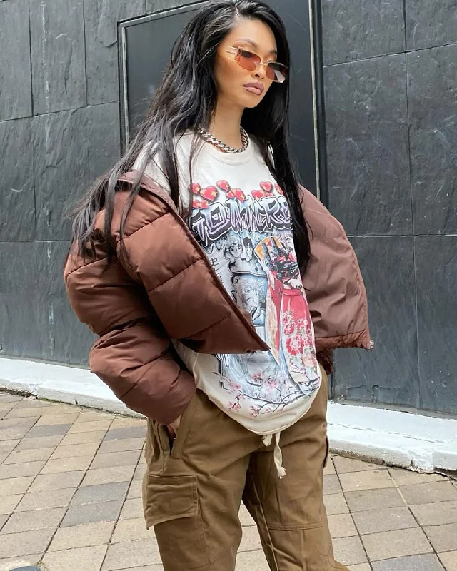 Goat Crew Shojo Manga Vintage T-Shirt Off White Hooded Caped Shawl Collar