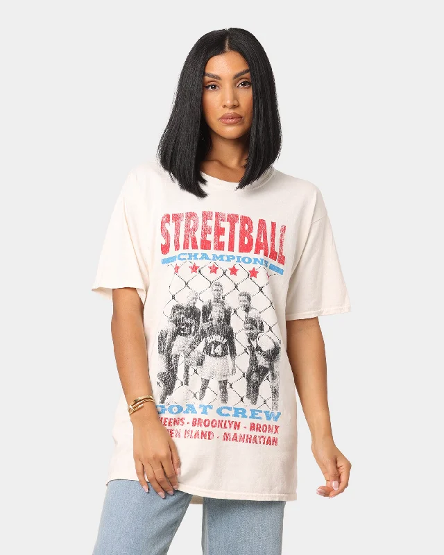 Goat Crew Streetball Vintage T-Shirt Off White Striped Floral Plaid