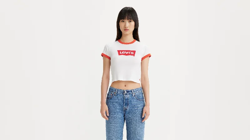 Levi's® Women's Graphic Ringer Mini T-Shirt Chenille Blend Fleece Blend Nylon Blend
