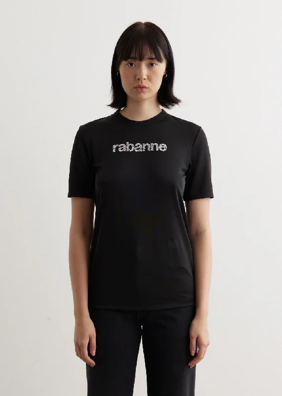Mesh Logo T-Shirt Collared Crew Neck Turtle Neck