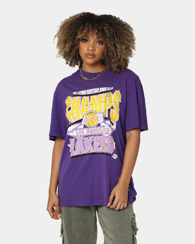 Mitchell & Ness Los Angeles Lakers Vintage Champs T-Shirt Faded Purple Oversized T-Shirt Spandex breathable Mitchell & Ness Los Angeles Lakers Vintage Champs T-Shirt Faded Purple Oversized T-Shirt Spandex breathable