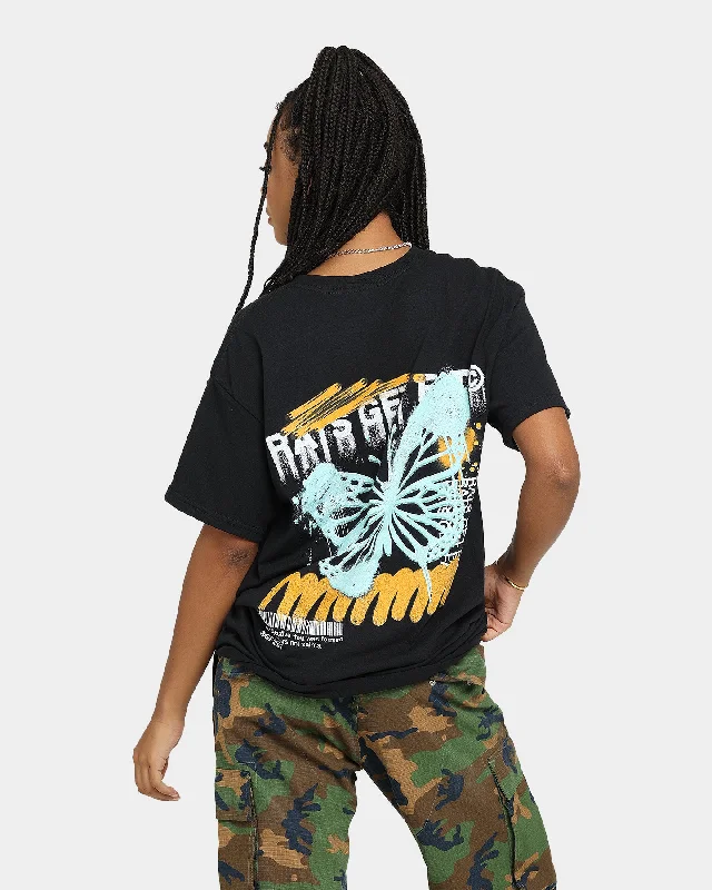 Rats Get Fat Spray Butterfly T-Shirt Black Fashionable Trendy Casual