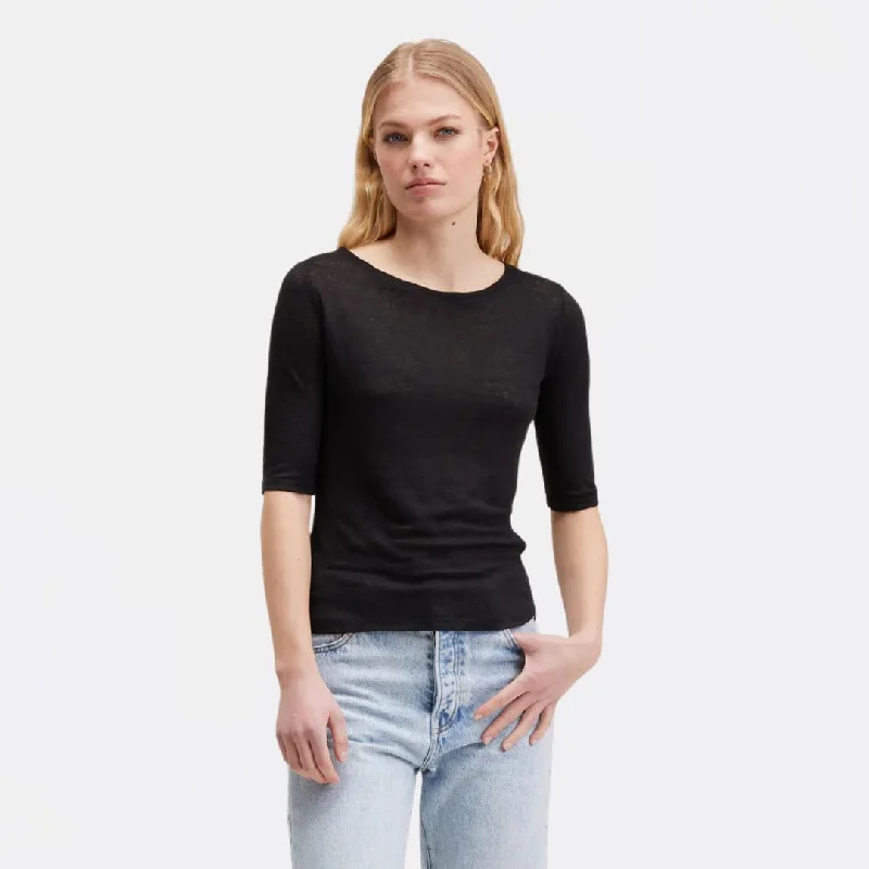 Seas T-Shirt (Off Black) Print Jacquard Patchwork
