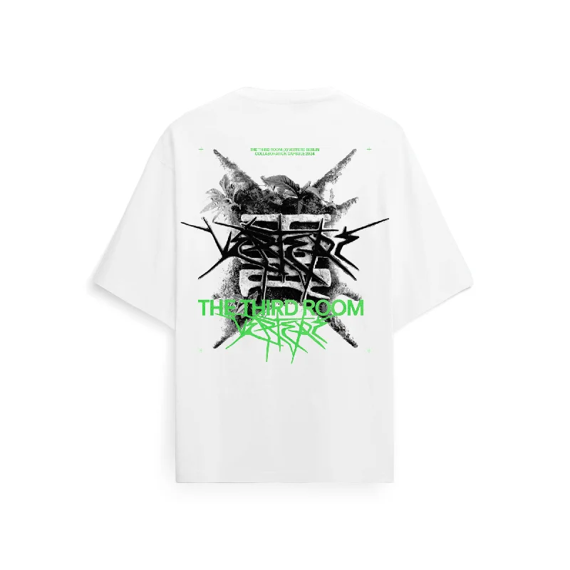 THE THIRD ROOM X VERTERE BERLIN FLORA T-SHIRT - WHITE Houndstooth Herringbone Solid