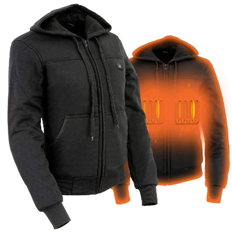 Nexgen Heat MPL2713SET Women Black 'Heated' Front Zipper Fiery Hoodie Hoodie with Emblem Brand Identity