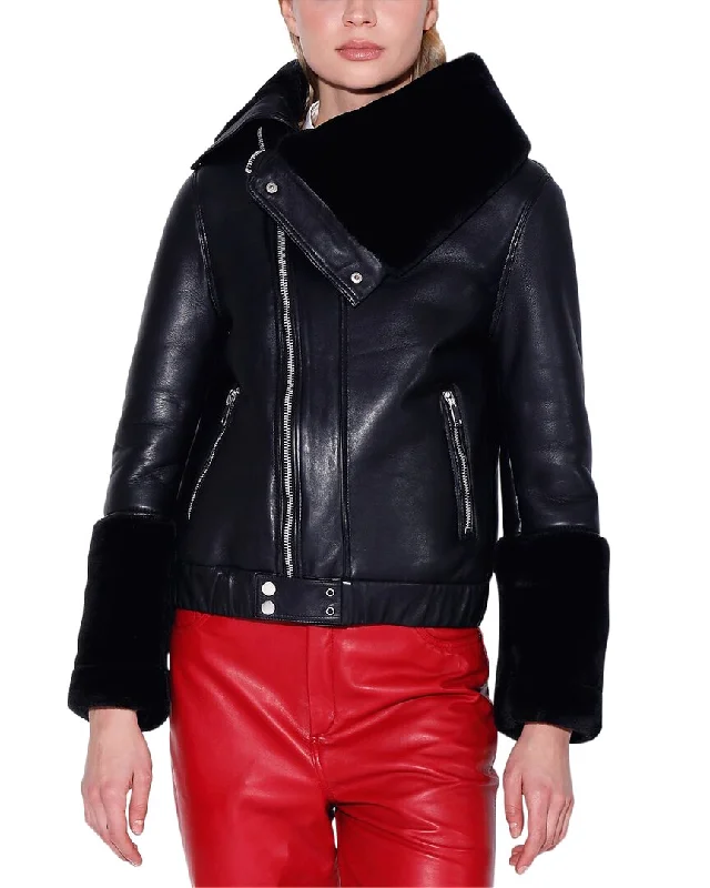 Walter Baker Cher Leather Jacket Fitted Jacket Loose Jacket Oversized Jacket