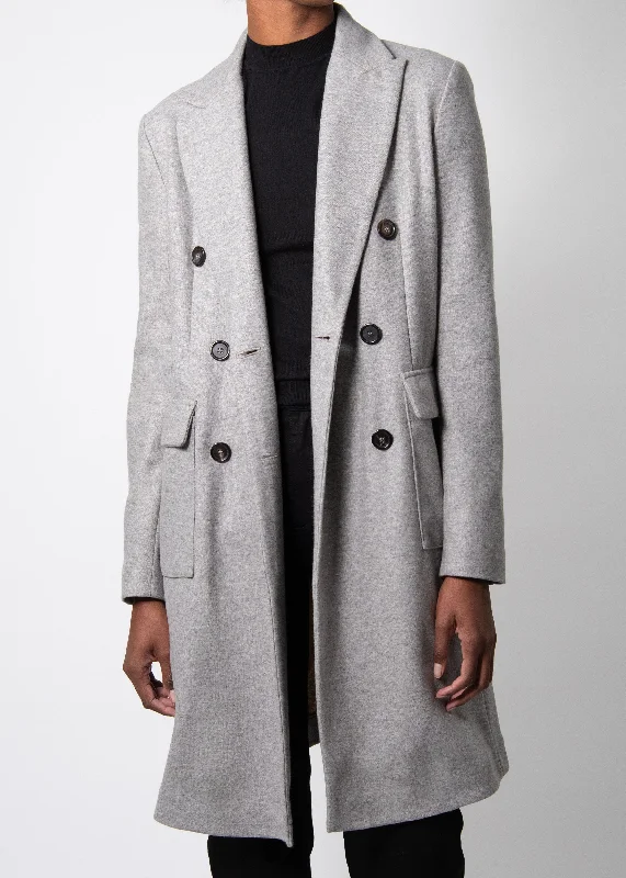 DOUBLE-BREASTED WOOL CASHMERE COAT Padded Ski Jacket
