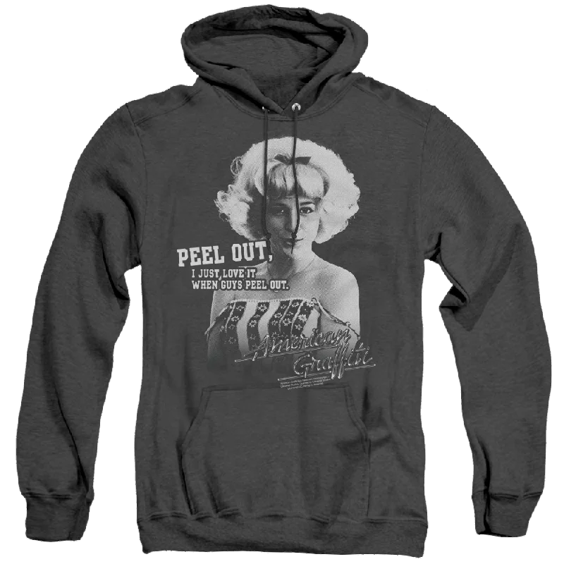 American Graffiti Peel Out - Heather Pullover Hoodie Saggy Sleeve Comfort
