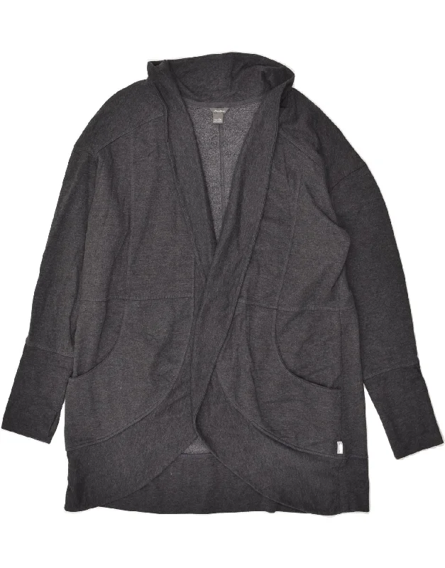 EDDIE BAUER Womens Cardigan Sweater UK 20 2XL Grey Cotton Knit Fabric Woven Fabric Fleece Fabric