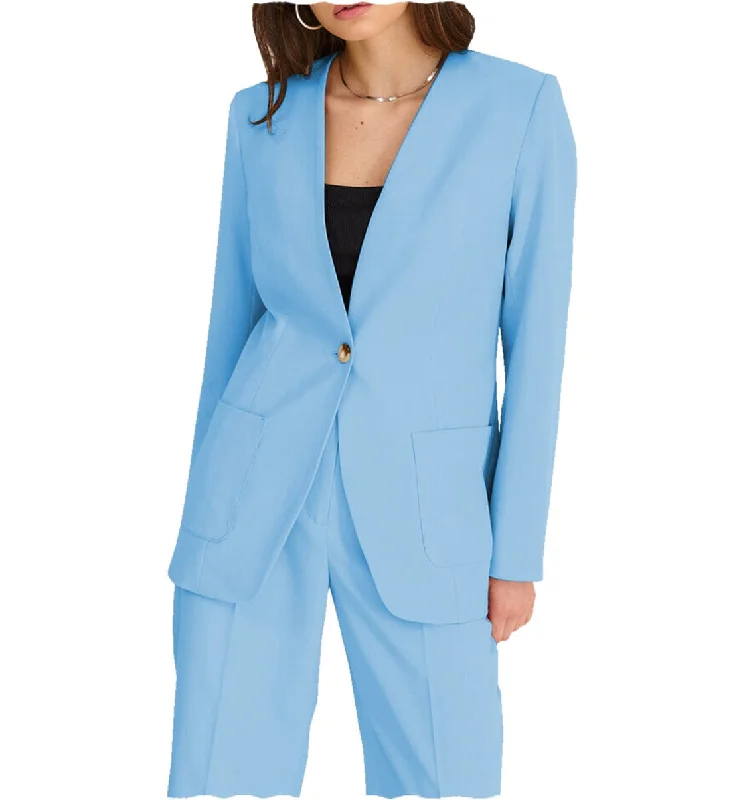 Fashion 2 Pieces V Neck Women Suit  (Blazer+Pants） Women's Vacation Suit