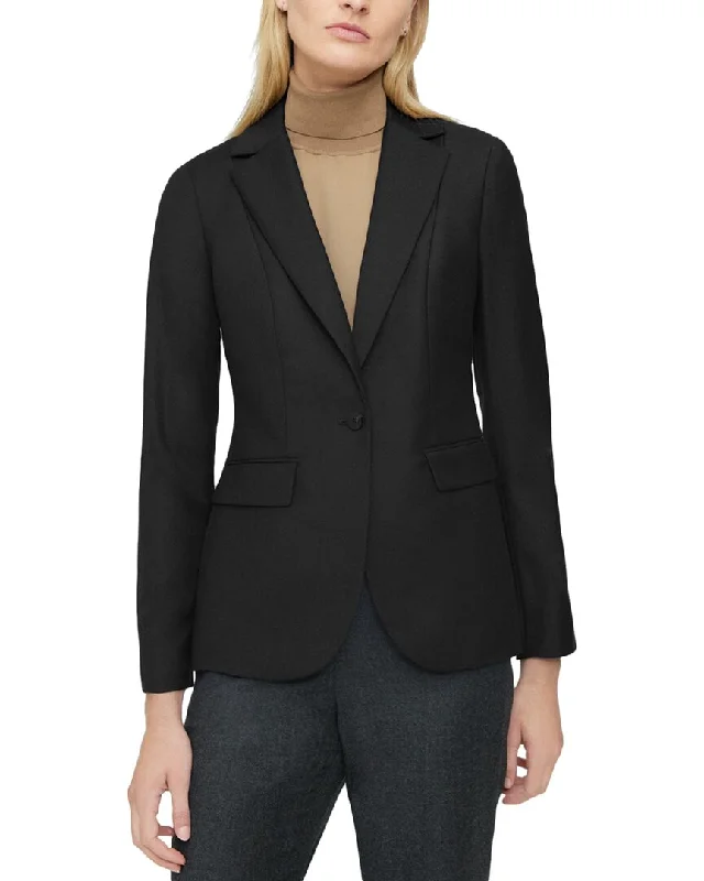 Theory Riding Wool Blazer Women's Leather Blazer